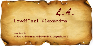 Lovászi Alexandra névjegykártya